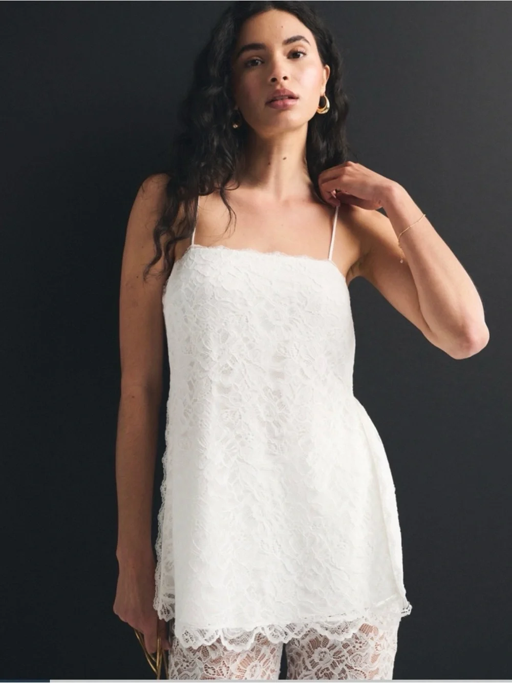 Abercrombie & Fitch Bra-Free White Lace Set Top - Picture 3 of 5